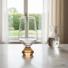 Taça de Vidro Âmbar ou Esmeralda 540ml – Ideal para Vinho, Drinks e Sobremesas | Design Moderno Luxo