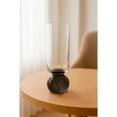 Taça de Champagne Eclipse Cinza 380ml | Taça de Vidro Elegante para Espumante, Festas e Decoração