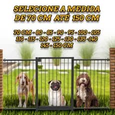 Kit Portão Pet Bebê Corredor Medidas 70 CM 80 CM 90 CM 95 CM 1 Metro até 150 CM Grade Cachorro Preto