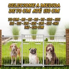 Kit Portão Pet Bebê Corredor Medida 70 CM 80 CM 90 CM 95 CM 1 Metro até 150 CM Grade Cachorro Branco