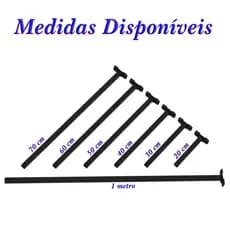 Suporte Refletor LED Parede Base Reta Braço De 20 CM ATÉ 1 Metro Preto Iluminação Banner Fachada