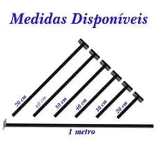 Suporte Refletor LED Parede Base Inclinada Braço De 20 CM ATÉ 1 Metro Preto Iluminação Banner Fachada