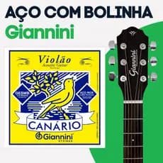 Encordoamento Giannini Com Bolinha Canário Geswb Encordoamento Violão Aço 011 Corda de Violão de Aço