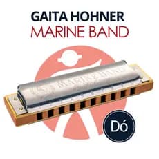 Gaita Harmónica Marine Band em C (Dó) 1896/20 Diatônica Gaita de Boca Profissional Gaita Hohner