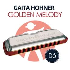 Gaita Harmónica Golden Melody em C (Dó) 542/20 Diatônica Gaita de Boca Profissional Gaita Hohner