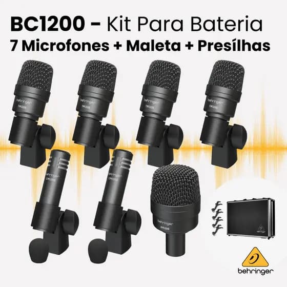 Kit Microfone Bateria Kit Microfone Profissional Behringer Bc1200 Kit De Microfone Dinâmico