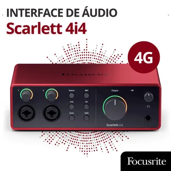 Interface de Audio Scarlett 4i4 4 Geração Interface de Audio Profissional Interface de Audio Usb