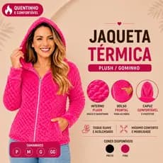 Jaqueta Plush peludinho e gominho-inverno