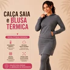 Conjunto Flanelado Jaqueta e Calça Saia