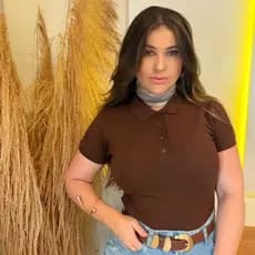Camisa Polo Piquet com Elastano Feminina Dia a Dia, uniforme Basica