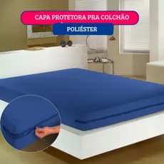 Kit 2 Capa de Colchão Solteiro Com Zíper Poliéster Várias Cores