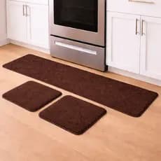 Jogo de Cozinha 3 Peças Tapete Cozinha Antiderrapante Kit Passadeira Lavável