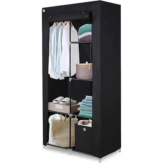 Guarda Roupa Armário Organizador Multiuso Compacto Arara Portatil Cabideiro Dobrável