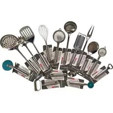 Utensilios de Cozinha Inox Variados Batedor, Escumadeira, Concha, Espatula , Cortador, Garfo, Colher, Ralador