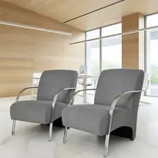 poltronas decorativa Braço de Alumínio recepção sala Quarto Barbeiro Consultório
