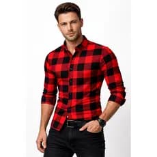 Camisa Xadrez Masculina Manga Longa Slim Fit Casual Social Moderna casual Confortável Premium