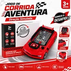 Brinquedo Simulador Corrida de Direção Infantil com Volante com Sons, Pista e Luzes