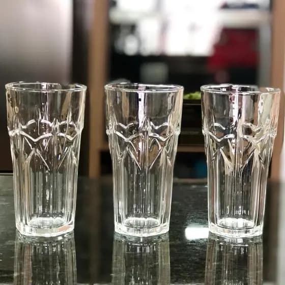 Jogo De Copos De Vidro Natal Com 3 peças 300ml - Transparente Arrow