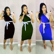 Vestido Feminino Midi Canelado elegante duas cores chique casual trabalho gravida gestante convidada evangelico barato