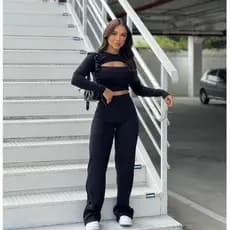 Conjunto Manga Longa Com Abertura Na Frente FEMININO VIRAL PROMOÇAO