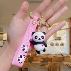 Porta-chaves Panda Pequeno Fofo Pingente de Silicone Pequeno Presente