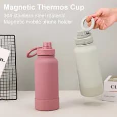 Garrafa De Água Personalizada Para Entusiastas De Fitness Suporte Magnético Celular Copo Isolado Térmica Esportes