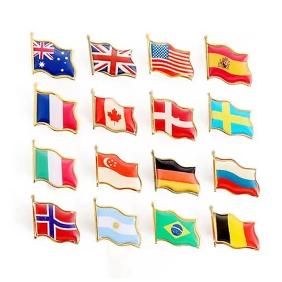 Broche Laple Com Distintivo De Bandeira , Emblema De Troca De Moeda , Canadá , República Da Zech , Bukistão , Sul , Peru