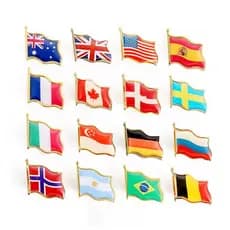 Países Mundiais , Ásia , Coreia Do Sul , Tailândia , Broche De Bandeira Japão , Fivela De Borboleta Conta-Gotas Galvaniz