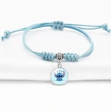 Pulseira Disney-Lilo E Stitch Para Mulheres , Ajustável De Desenho Animado , Brinquedo De Anime Kawaii Azul , Presentes