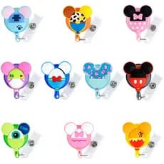 Disney Cartoon Mickey Minnie Stitch Bonito Dos Desenhos Animados Fácil Puxar Botão ID Clipe Cartão De Trabalho Peito Man