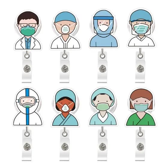 Bonito Dos Desenhos Animados Médico Enfermeira Autorização De Trabalho Clipe De Placa De Peito Fácil De Puxar Fivela