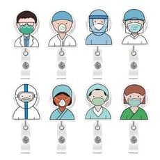 Bonito Dos Desenhos Animados Médico Enfermeira Autorização De Trabalho Clipe De Placa De Peito Fácil De Puxar Fivela