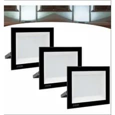 Refletor LED 200W 6500K Bivolt IP66 Alta Iluminação Área Externa Kit 3