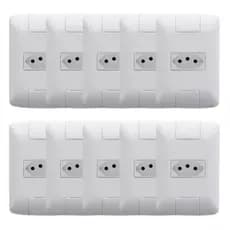 Tomada Simples 20A Branco 250V Segurança Uso Residencial Kit 10