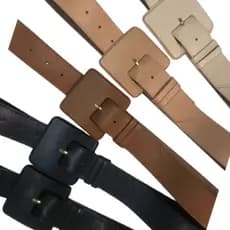 Cinto Feminino COURO LEGÍTIMO Fivela Encapada (Quadrada Chapada)