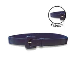 Cinto Feminino Couro Legitimo Fivela Clássica com Elástico