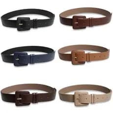 Cinto em Couro Legítimo – Fivela Quadrada Casual (3,2 cm)