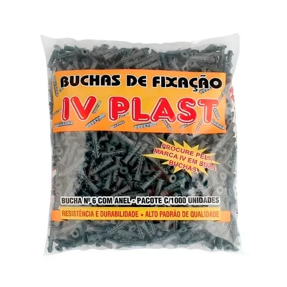Bucha com Aba Anel 06 08 10 Pacote com 1000 peças IV PLAST