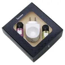 Kit Presente Aromatizador Standard E Porcelana Com 2 Essências 10ml Via Aroma - Bamboo, Lavanda, Vanilla