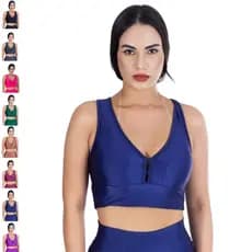 Top de Academia Feminino Nadador Tope de Malhar 3D Poliamida