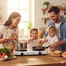 Fogareiro Elétrico Portátil 2 Bocas 127V para Cozinha Camping e Aquecimento