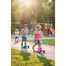 Patinete Infantil Dobrável com LED e 3 Rodas para Crianças até 60kg