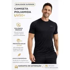 Camiseta Poliamida Dry Fit UV50 SportFit Segunda Pele Leve Geladinha Academia Casual Confortavel