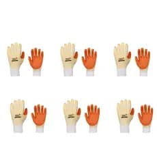 Kit 6 Pares Luva Orange Palma Emborrachada CA 21367 Volk