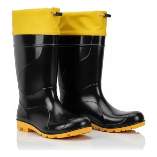 Bota Galocha Polaina Preta E Amarela Ca 50964 Crival