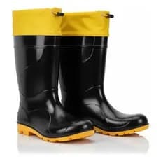 Bota Galocha Polaina Preta E Amarela Ca 50964 Crival
