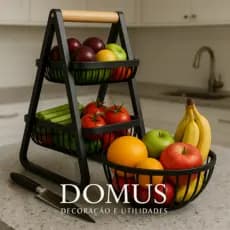 Fruteira de Mesa ou Cesto Multiuso Cesta de metal portátil Organizador para Casa Cozinha Escritório