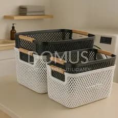 Cesta Telada Decorativo Multiuso Fruteira Cozinha Lavanderia Organizador De Plastico