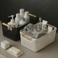 Cesto Telado de Plastico Organizador Fruteira Decorativo Multiuso Cozinha Lavanderia