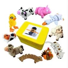 Kit 10 Animais Domésticos em Impressão 3D e Estojo com Identificação
